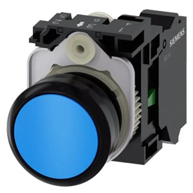 Siemens 3SU1100-0AB50-3BA0-Z Y15 – Pushbutton, 22 mm, round, plastic, blue, pushbutton, flat