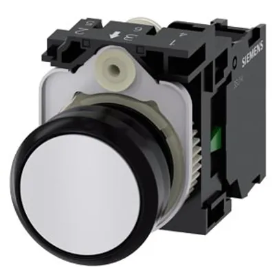 Siemens 3SU1100-0AB60-1BA0-Z Y15 – Pushbutton, 22 mm, round, plastic, white, pushbutton, flat