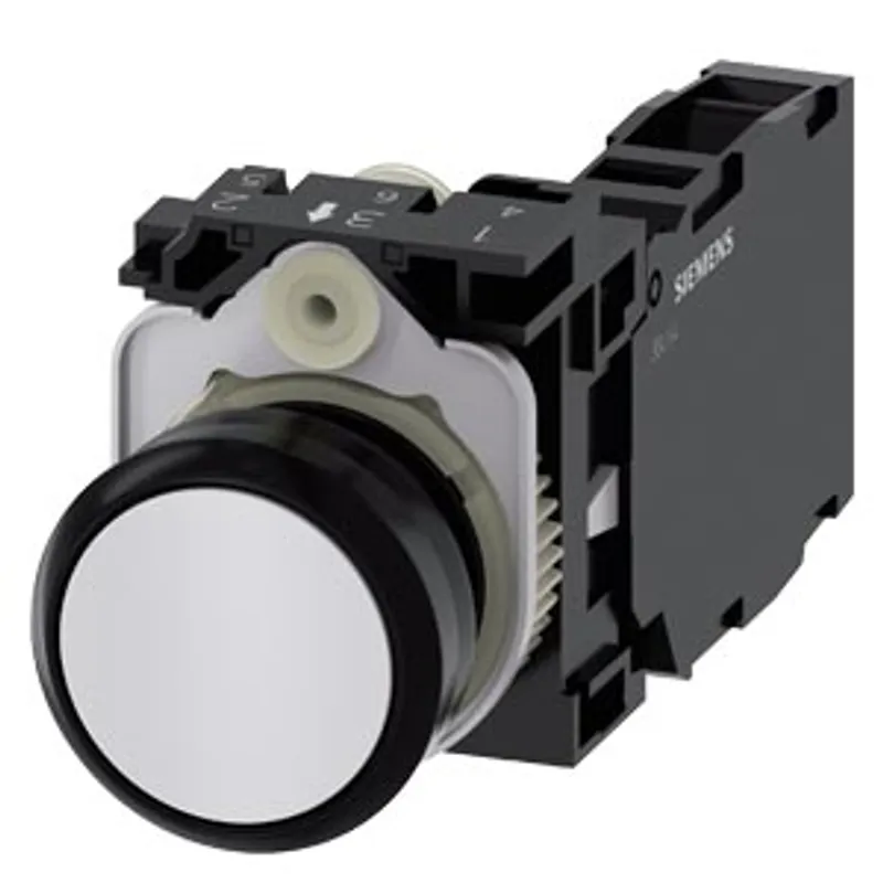 Siemens 3SU1100-0AB60-1FA0-Z Y11 – Pushbutton, 22 mm, round, plastic, white, pushbutton, flat