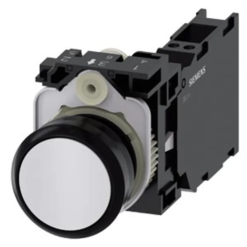 Siemens 3SU1100-0AB60-3FA0-Z Y15 – Pushbutton, 22 mm, round, plastic, white, pushbutton, flat