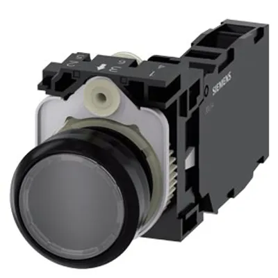 Siemens 3SU1100-0AB70-1FA0-Z Y19 – Pushbutton, 22 mm, round, plastic, clear, pushbutton, flat