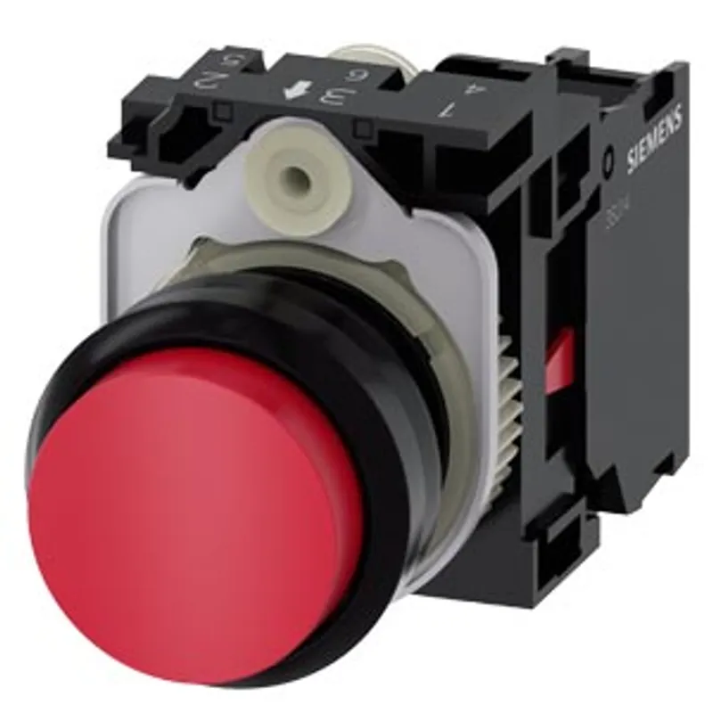 Siemens 3SU1100-0BB20-1CA0-Z Y11 – Pushbutton, 22 mm, round, plastic, red, pushbutton, raised
