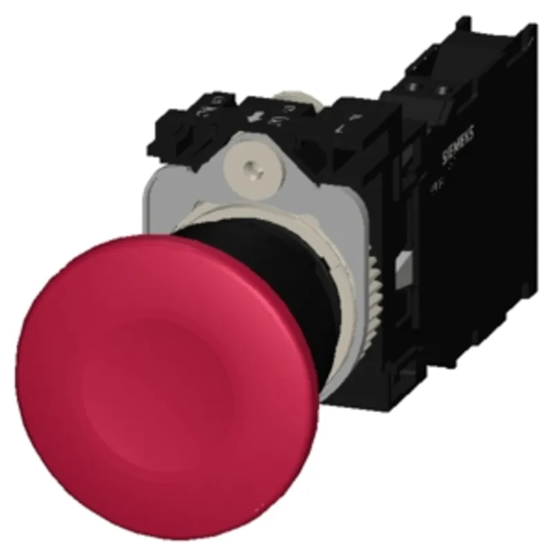 Siemens 3SU1100-1BA20-3FA0-Z X90 – Mushroom pushbutton, 22 mm, round, plastic, red, 40mm — photo 3 of 5