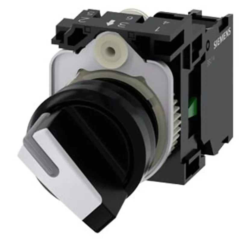 Siemens 3SU1100-2BF60-1BA0-Z Y11 – Selector switch, illuminable, 22 mm, round, plastic, white