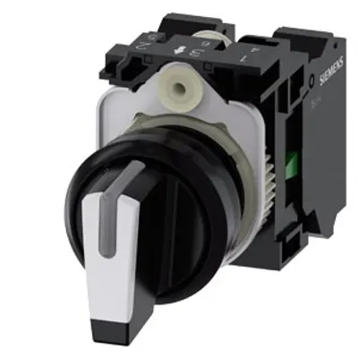 Siemens 3SU1100-2BM60-3NA0-Z X90 – Selector switch, illuminable, 22 mm, round, plastic, white