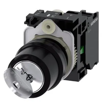 Siemens 3SU1100-4BF11-1BA0-Z Y10 – RONIS key-operated switch, 22 mm, round, plastic