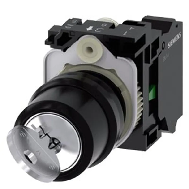 Siemens 3SU1100-4BF11-3BA0-Z Y19 – RONIS key-operated switch, 22 mm, round, plastic
