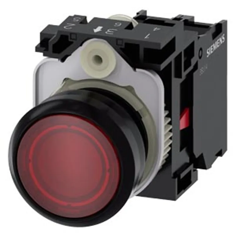 Siemens 3SU1102-0AB20-1CA0-Z Y15 – Illuminated pushbutton, 22 mm, round, plastic, red