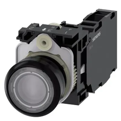 Siemens 3SU1102-0AB70-1FA0-Z Y12 – Illuminated pushbutton, 22 mm, round, plastic, clear