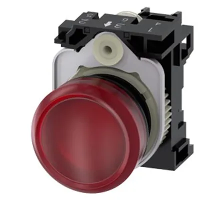 Siemens 3SU1102-6AA20-1AA0-Z Y15 – Indicator lights, 22 mm, round, plastic, red, lens, smooth