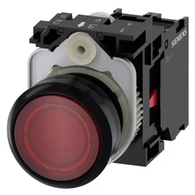 Siemens 3SU1103-0AB20-1CA0-Z X90 – Illuminated pushbutton, 22 mm, round, plastic, red
