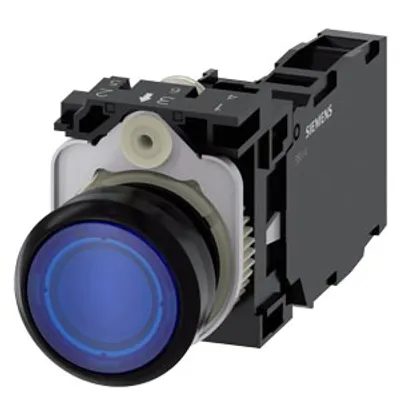 Siemens 3SU1103-0AB50-1FA0 – Illuminated pushbutton, 22 mm, round, plastic, blue