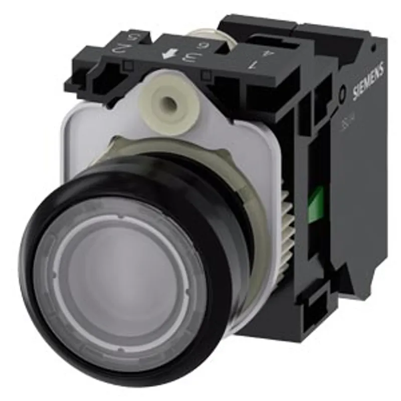 Siemens 3SU1103-0AB70-3BA0-Z Y12 – Illuminated pushbutton, 22 mm, round, plastic, clear — photo 1 of 3