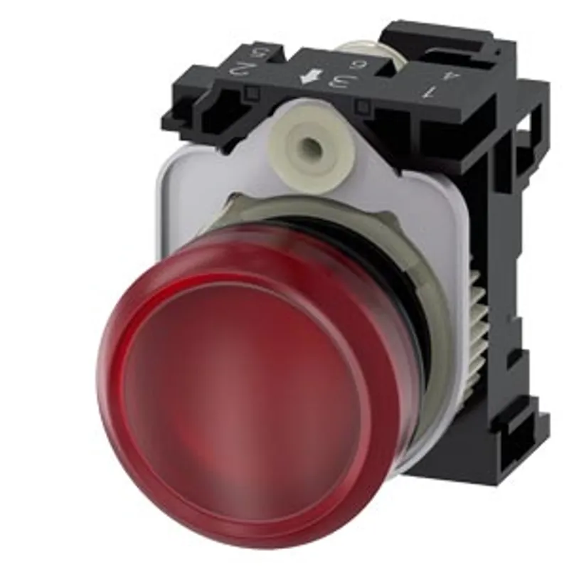 Siemens 3SU1103-6AA20-3AA0-Z X90 – Indicator lights, 22 mm, round, plastic, red, lens, smooth