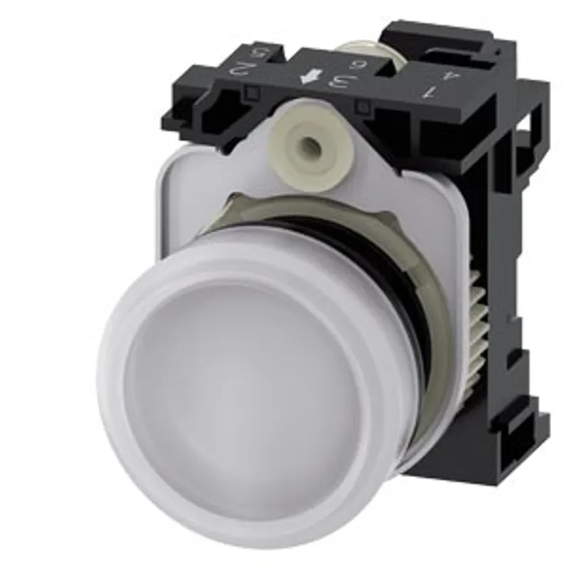 Siemens 3SU1106-6AA60-3AA0-Z Y10 – Indicator light, 22 mm, round, plastic, white, lens, smooth