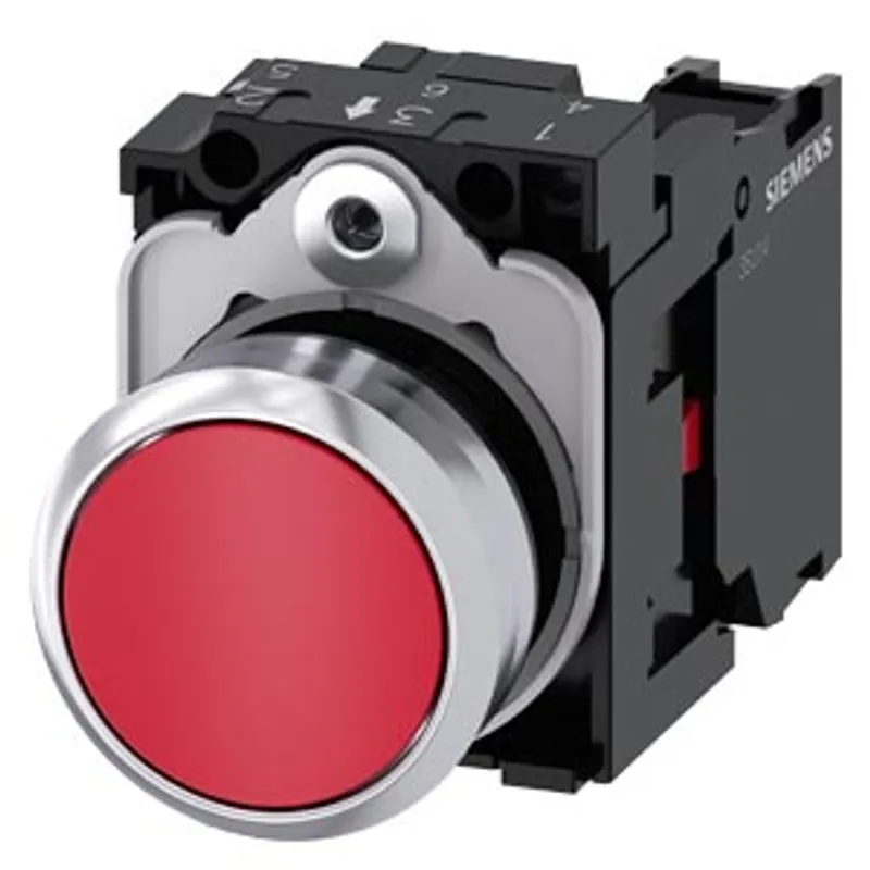 Siemens 3SU1150-0AB20-1CA0-Z X90 – Pushbutton, 22 mm, round, metal, shiny, red, pushbutton