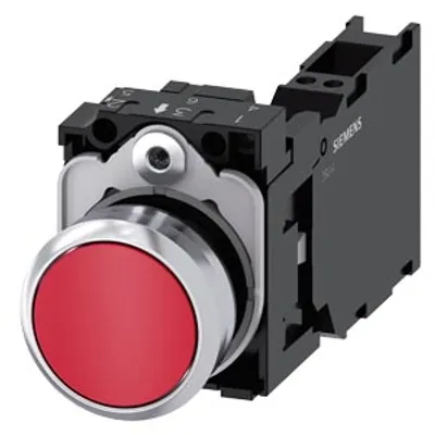 Siemens 3SU1150-0AB20-3FA0-Z Y12 – Pushbutton, 22 mm, round, metal, shiny, red, pushbutton