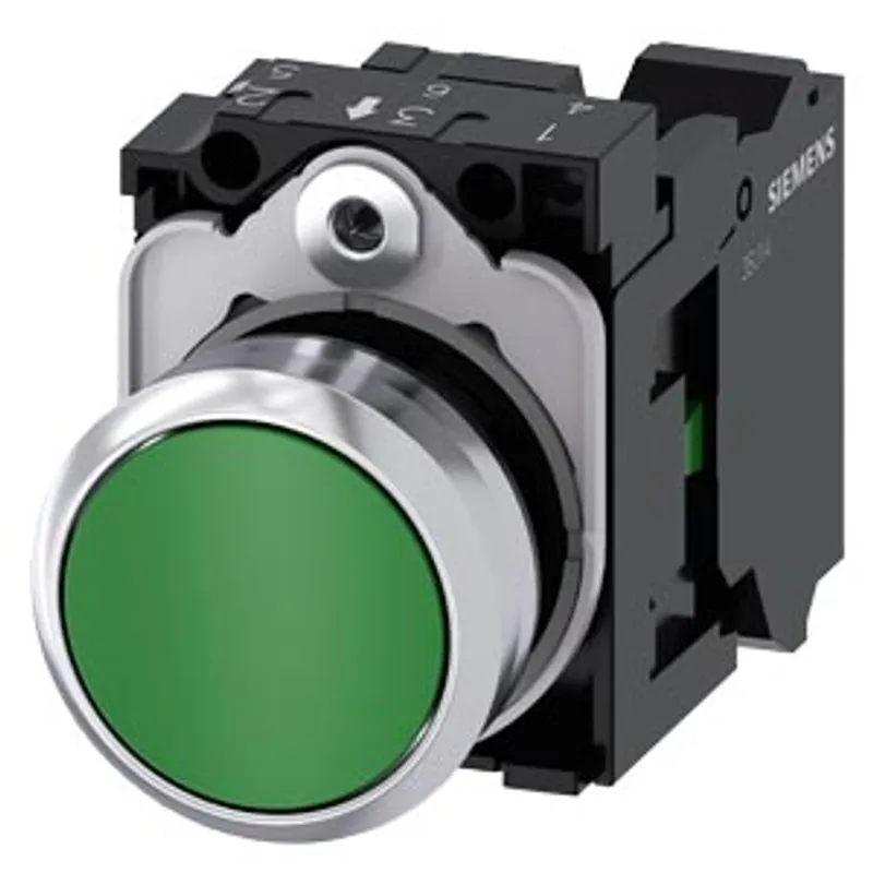 Siemens 3SU1150-0AB40-3BA0-Z Y13 – Pushbutton, 22 mm, round, metal, shiny, green, pushbutton