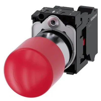 Siemens 3SU1150-1GB20-3CW0 – EMERGENCY STOP mushroom pushbutton, 22 mm, round, metal