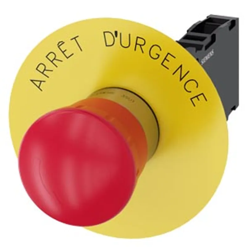 Siemens 3SU1150-1HB20-1FJ0-Z X90 – EMERGENCY STOP mushroom pushbutton, 22 mm, round, metal