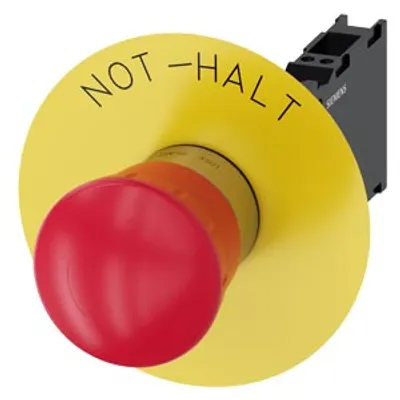 Siemens 3SU1150-1HB20-3FH0 – EMERGENCY STOP mushroom-type actuator, 22 mm, round, metal