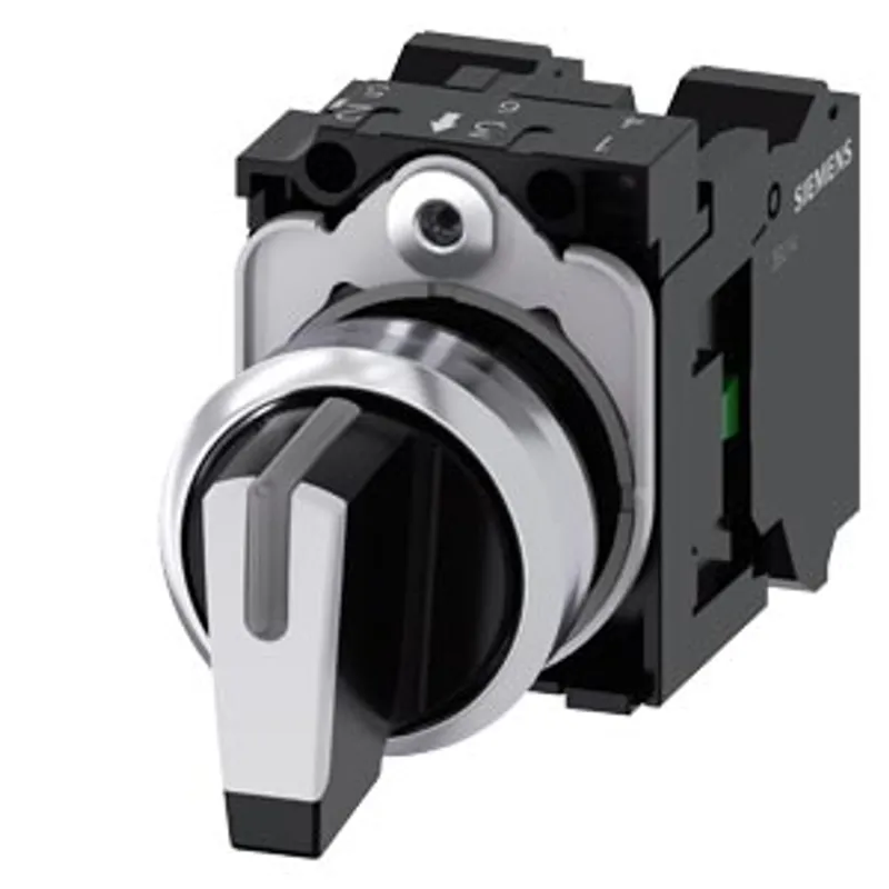 Siemens 3SU1150-2BM60-3NA0-Z X90 – Selector switch, illuminable, 22 mm, round, metal, shiny — photo 1 of 5