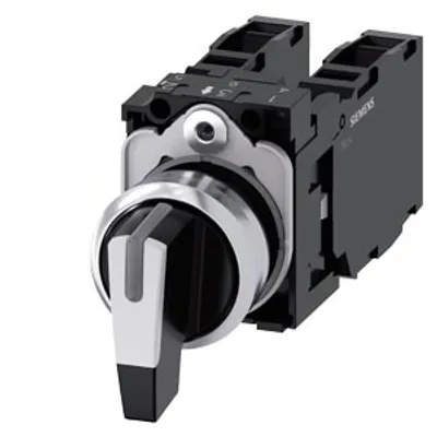 Siemens 3SU1150-2CM60-1NA0 – Toggle switch, 22 mm, round, metal, shiny, white, knob
