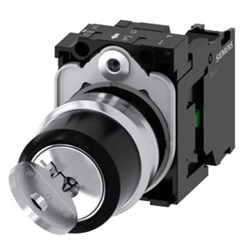 Siemens 3SU1150-4BF11-1BA0-Z Y11 – RONIS key-operated switch, 22 mm, round, metal, shiny — photo 1 of 3