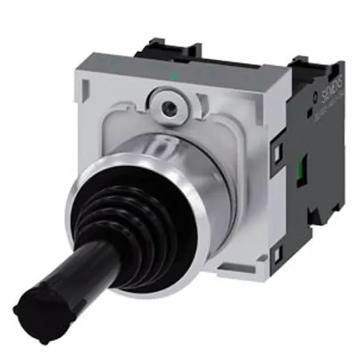 Siemens 3SU1150-7AA88-1NA0-Z Y19 – Coordinate switch, 22 mm, round, metal shiny, black
