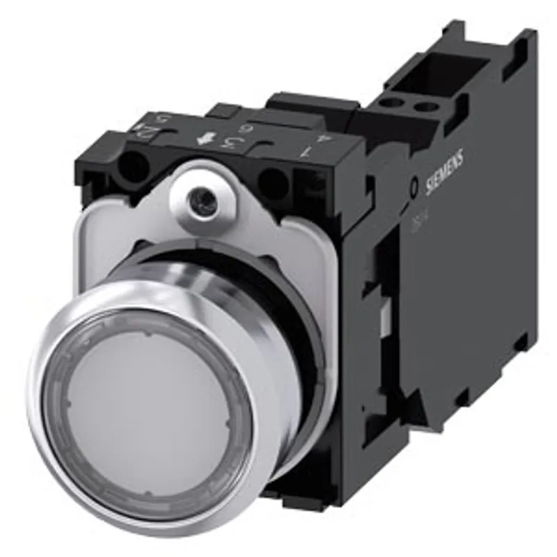Siemens 3SU1152-0AB70-3FA0-Z Y11 – Illuminated pushbutton, 22 mm, round, metal, shiny, clear