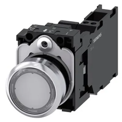 Siemens 3SU1152-0AB70-3FA0-Z Y19 – Illuminated pushbutton, 22 mm, round, metal, shiny, clear