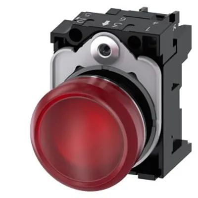Siemens 3SU1152-6AA20-1AA0-Z X90 – Indicator lights, 22 mm, round, metal, shiny, red, lens
