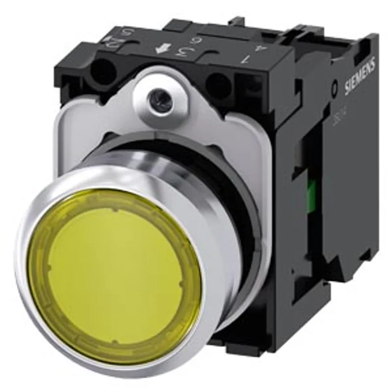 Siemens 3SU1153-0AB30-1BA0-Z Y13 – Illuminated pushbutton, 22 mm, round, metal, shiny, yellow