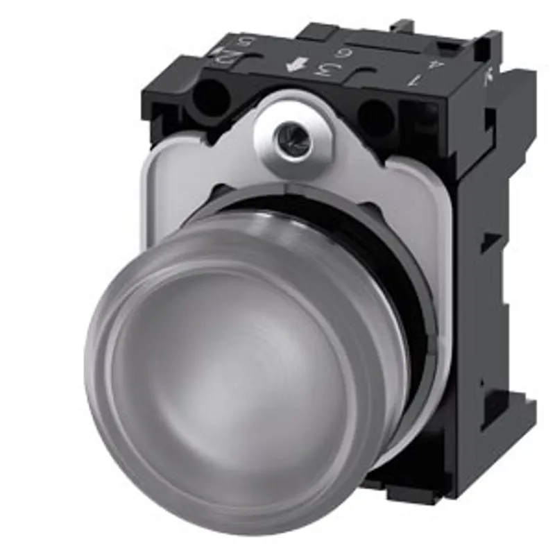 Siemens 3SU1153-6AA70-1AA0-Z X90 – Indicator lights, 22 mm, round, metal, shiny, clear, lens