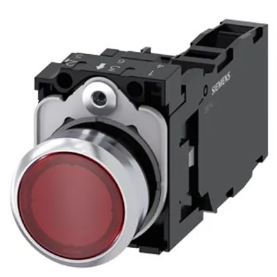 Siemens 3SU1156-0AB20-1FA0-Z Y19 – Illuminated pushbutton, 22 mm, round, Metal, shiny, red