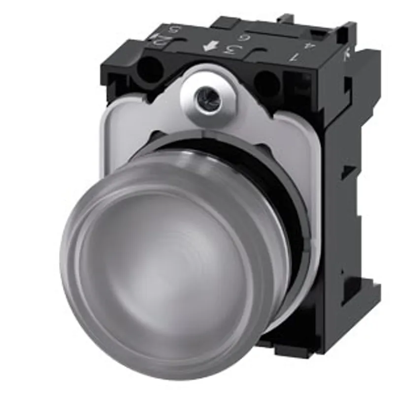 Siemens 3SU1156-6AA70-1AA0-Z X90 – Indicator lights, 22 mm, round, metal, shiny, clear, lens — photo 1 of 5