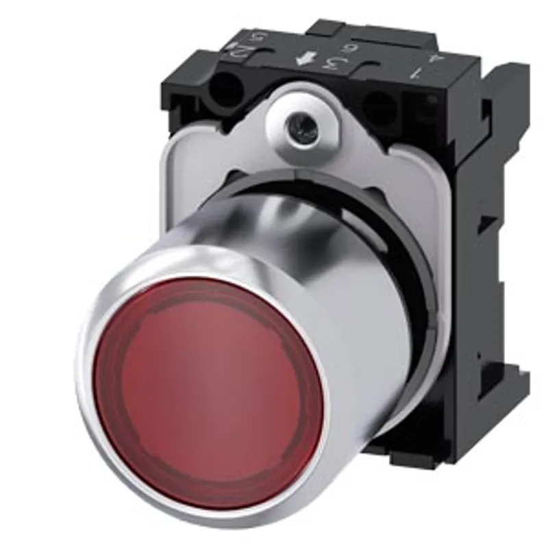 Siemens 3SU1251-0EB20-0AA0-Z Y15 – Pushbutton, compact, with extended stroke (12 mm), 22 mm
