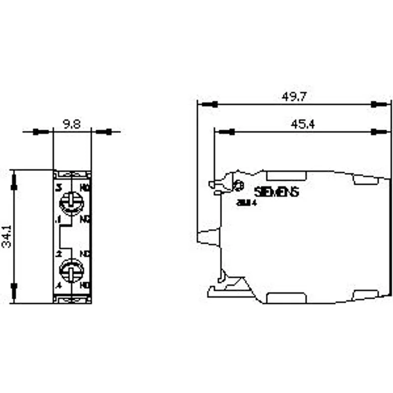 Siemens 3SU1400-1AA10-1FA0-Z X90 – Contact module with 2 contact elements, 1 NO+1 NC — photo 2 of 5
