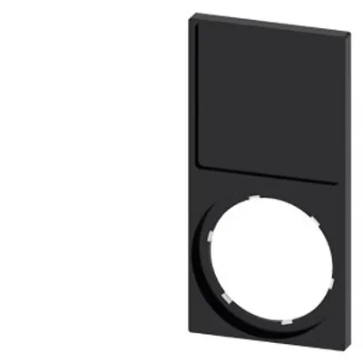 Siemens 3SU1900-0AQ10-0AA0 – Label holder, 22mm, frame rectangular at the bottom, black
