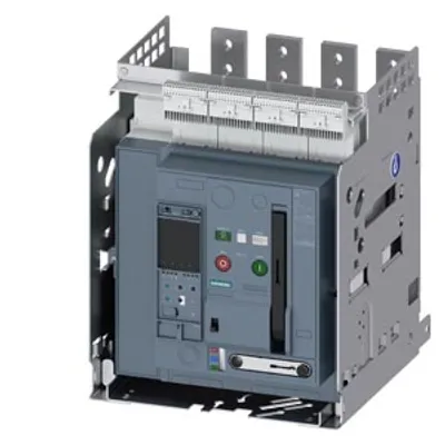 Siemens 3WA1112-8.E43-.... – Withdrawable circuit breaker with guide frame, IEC 60947-2, frame size 1, 4-poles, N-pole left, In=1250A