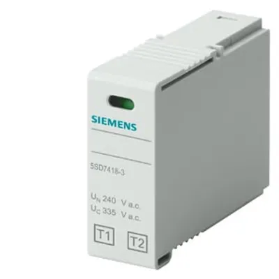 Siemens 5SD7418-3 – Plug connector T1/T2, L-N, rated voltage Un 240 V AC Uc 335 V AC, IIMP 12.5 kA