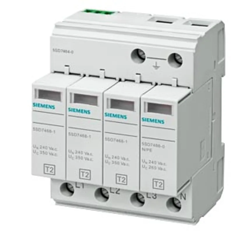 Siemens 5SD7464-0 – Surge arrester type, 2, requirement class C, Uc 350 V, protective modules, plug-in, 4-pole — photo 1 of 4