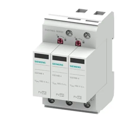 Siemens 5SD7483-0KK02 – Surge arrester, T2, Uc 1000 V DC, Imax 40 kA short-circuit strength 2000 A, 2+V circuit Siemens 5SD7483-0KK02 – Surge arrester, T2, Uc 1000 V DC, Imax 40 kA short-circuit strength 2000 A, 2+V circuit