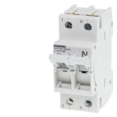 Siemens 5SG7651-0KK16 – MINIZED, fuse switch disconnector, D01, 2-pole, 1P+N, In: 16 A, Un AC: 230 V