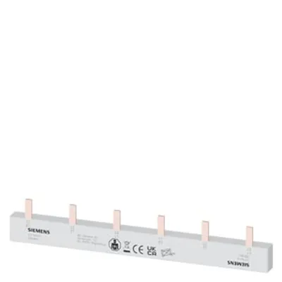 Siemens 5ST3618 – Pin busbar, 10 mm2 connection: 2x (3x (1x Phase+HS/FS)) touch-safe