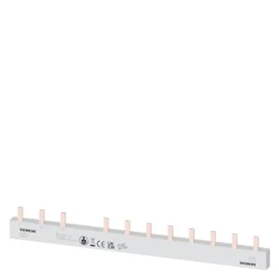 Siemens 5ST3624 – Pin busbar, 10 mm2 connection: 3-phase/N+8x phase touch-safe for 1F, 4-pole + 8 CB, 1-pole