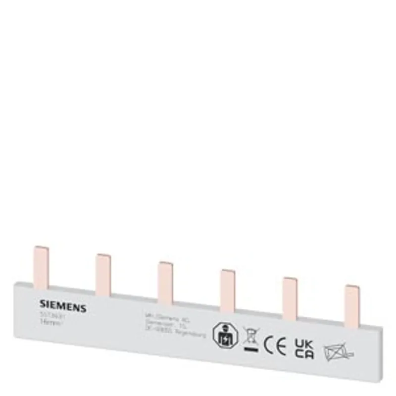 Siemens 5ST3631 – Pin busbar, 16 mm2 connection: 6x 1-phase touch-safe — photo 1 of 3