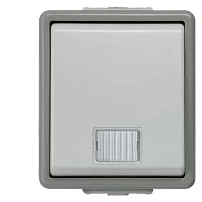 Siemens 5TA4700 – DELTA fläche IP44, AP Dark gray/light gray Monitoring switch OFF, 10A 250V with window, pilot lamp 66x 75 mm