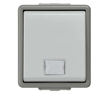 Siemens 5TA4710 – DELTA fläche IP44, AP Dark gray/light gray Control switch switchover 10A 250V, 66x 75 mm