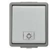 Siemens 5TA4716 – DELTA fläche IP44, AP Dark gray/light gray Two-way switch, 10A 250V 66x 75 mm, with lamp +2 windows — photo 1 of 3